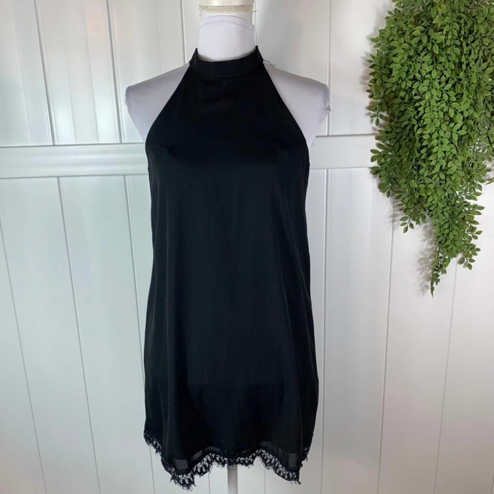 Lulus Black Halter Dress Open Back Womens XS